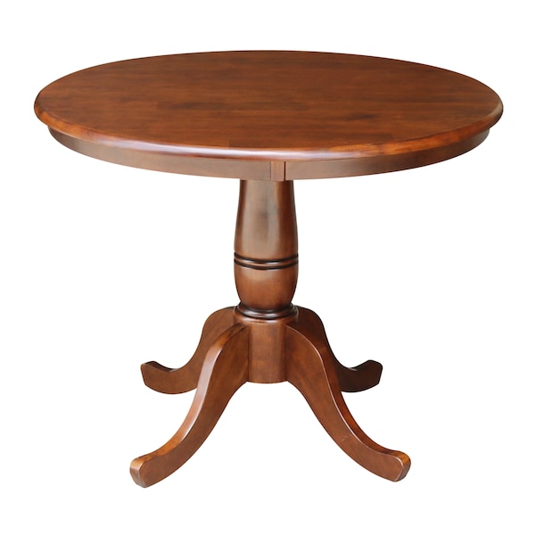 International Concepts Round 36 in Round Top Pedestal Table, 28.9 inH, Espresso, 36 W, 36 L, 29.1 in H, Wood, Espresso K581-36RT - main